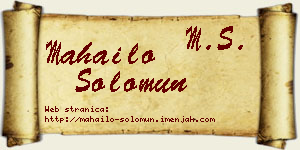 Mahailo Solomun vizit kartica